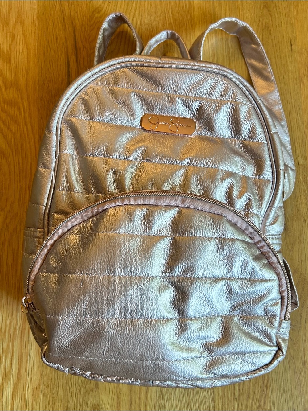 Metallic Rose Gold Quilted Mini Backpack - Jessica Simpson